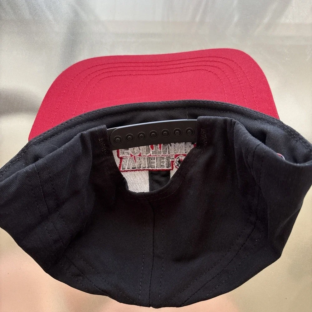 Vintage Wheel Of Fortune Black/Red Snapback Hat Made In USA EUC